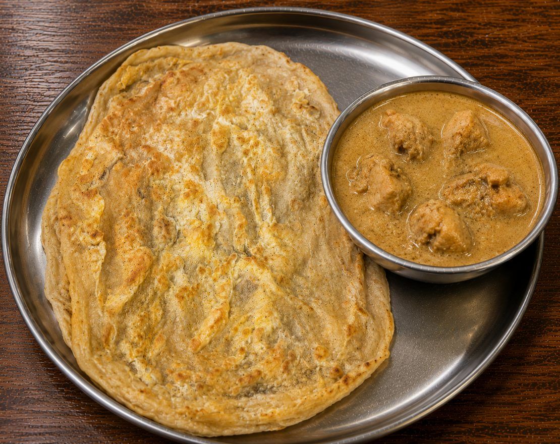 Ceylon Egg Veechu with Chicken Salna (1 Pc)
