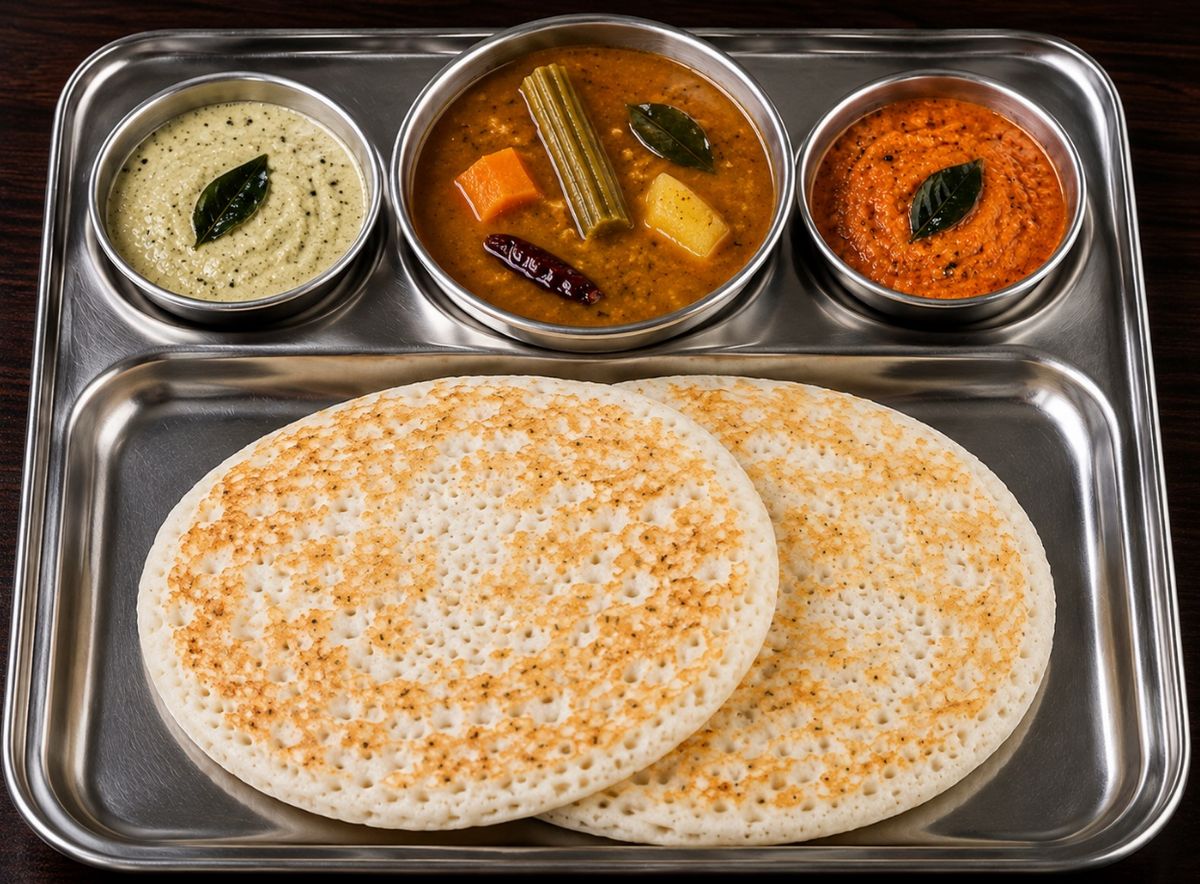 Kal Dosa with Sambar & Chutney