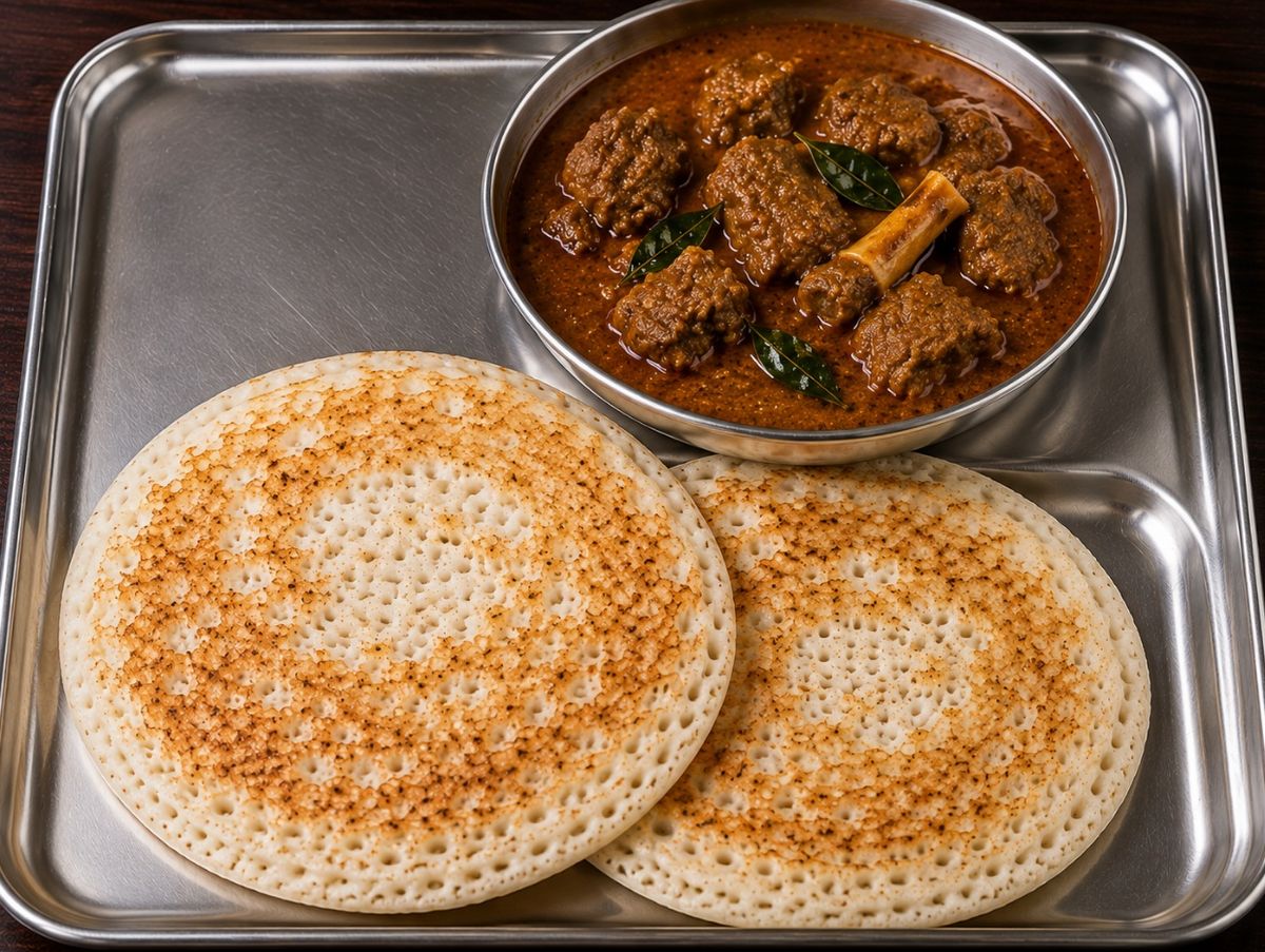 Kal Dosa with Mutton Curry