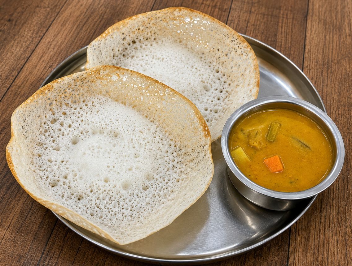Aappam with Veg Salna (2pc)