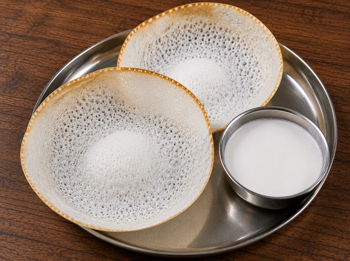 Plain Aappam with Coconut Milk