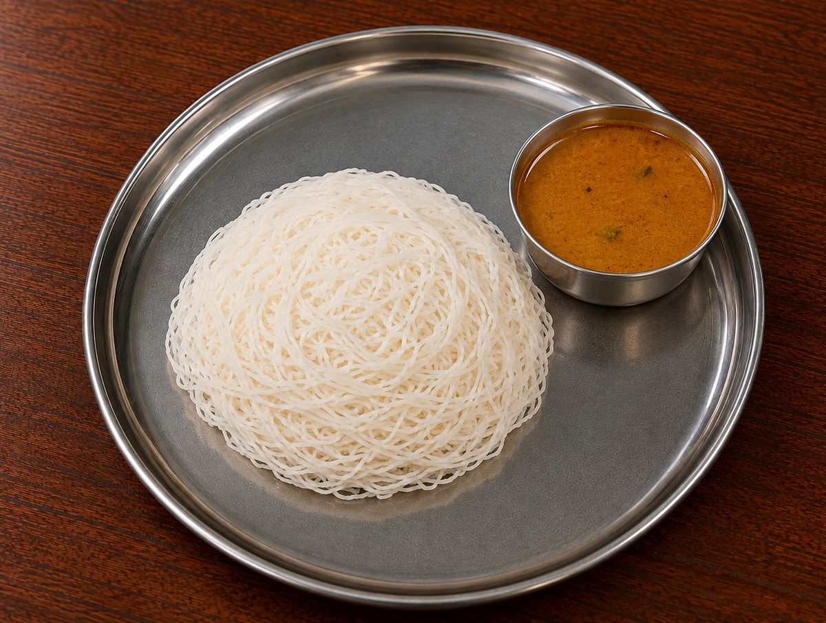 Idiyappa with Plain Salna