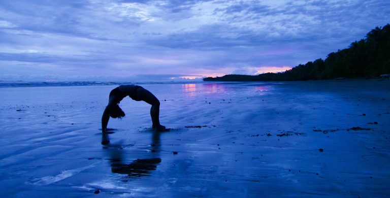 Yoga at sunset in Costa Rica