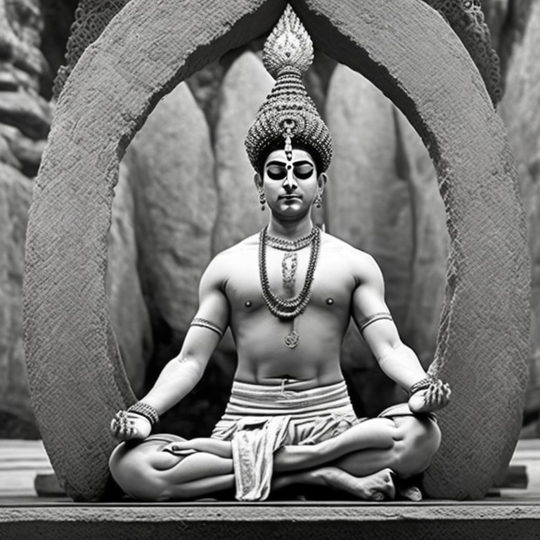 Yogi master in meditation pose