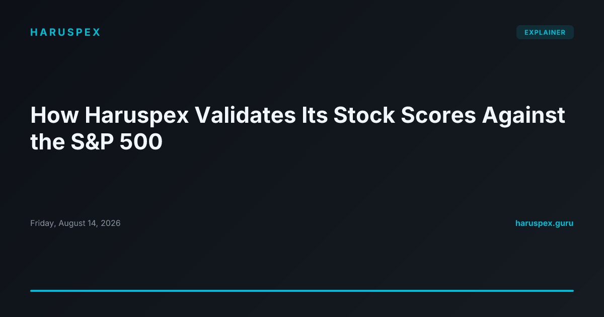 How Haruspex Validates Its Stock Scores Against the S&P 500
