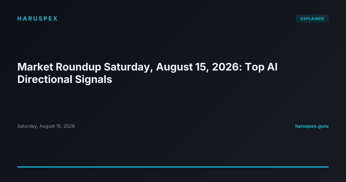 Market Roundup Saturday, August 15, 2026: Top AI Directional Signals