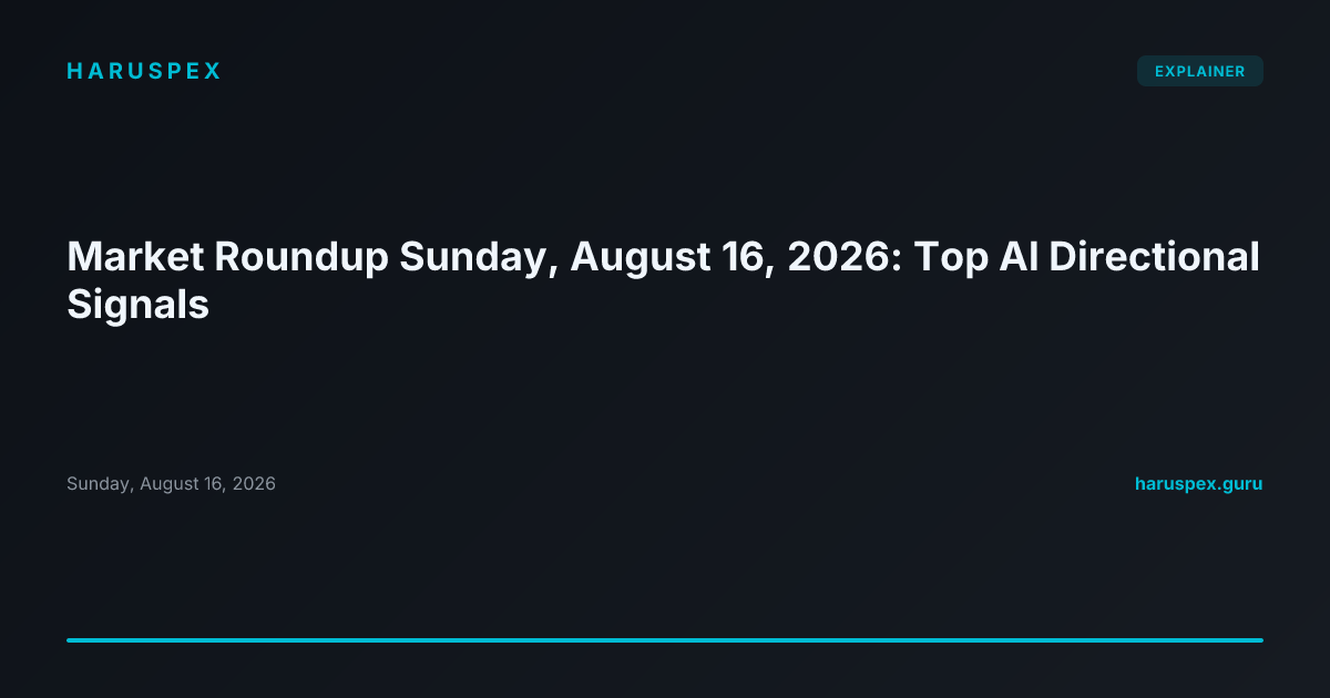Market Roundup Sunday, August 16, 2026: Top AI Directional Signals