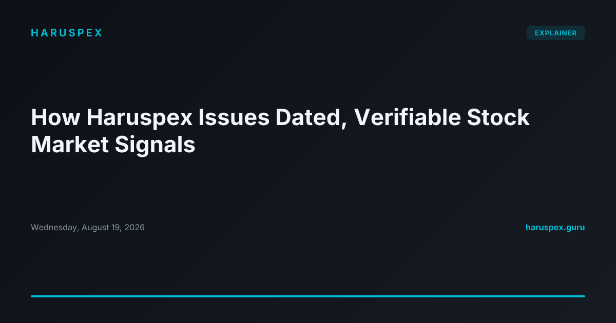 How Haruspex Issues Dated, Verifiable Stock Market Signals