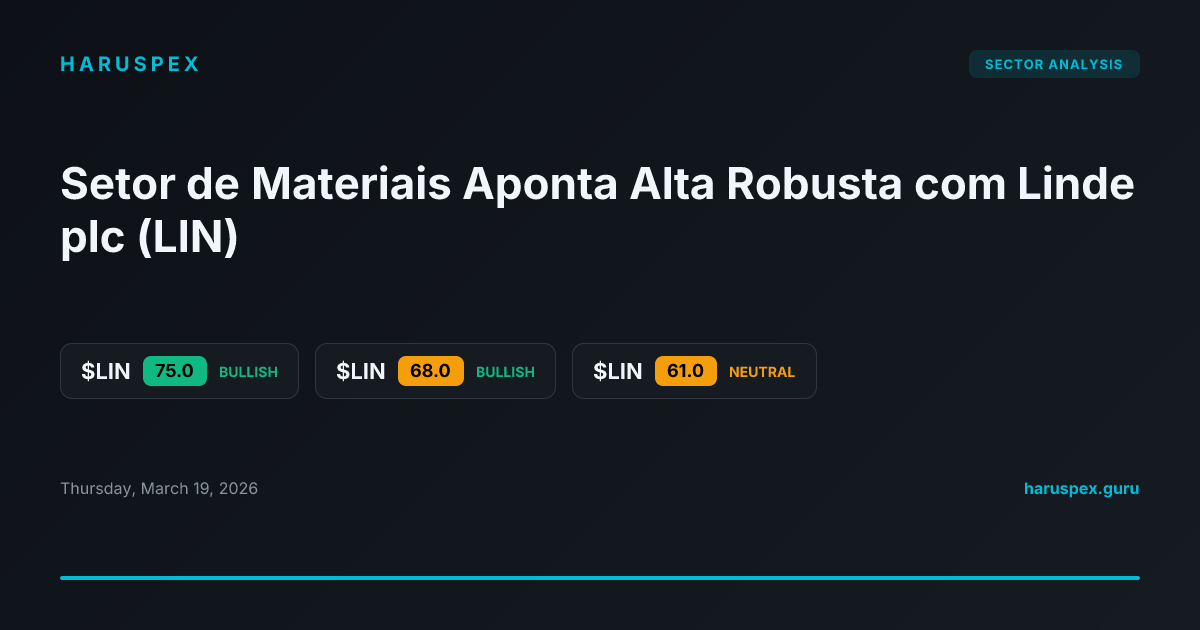 Setor de Materiais Aponta Alta Robusta com Linde plc (LIN)