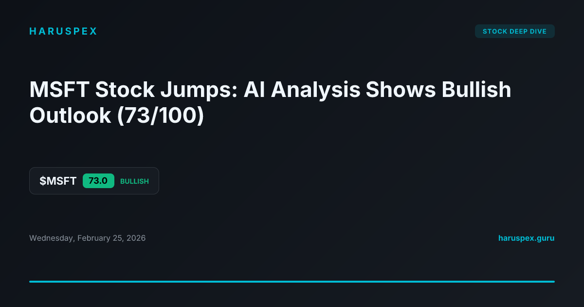 MSFT Stock Jumps: AI Analysis Shows Bullish Outlook (73/100)