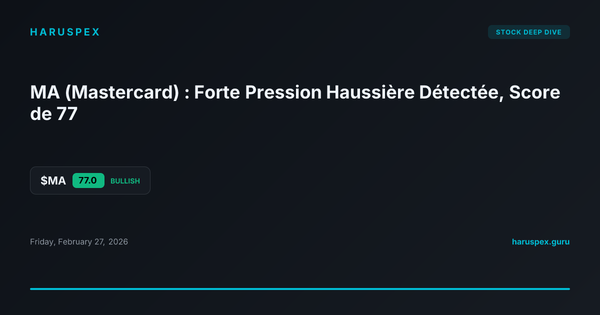 MA (Mastercard) : Forte Pression Haussière Détectée, Score de 77