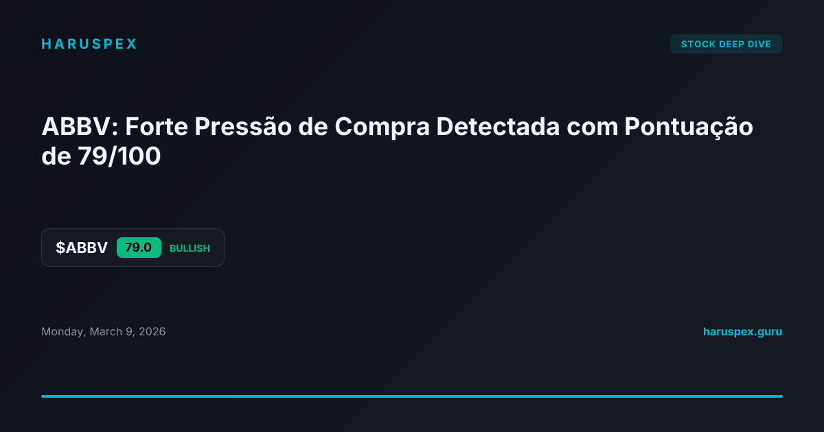 ABBV: Forte Pressão de Compra Detectada com Pontuação de 79/100