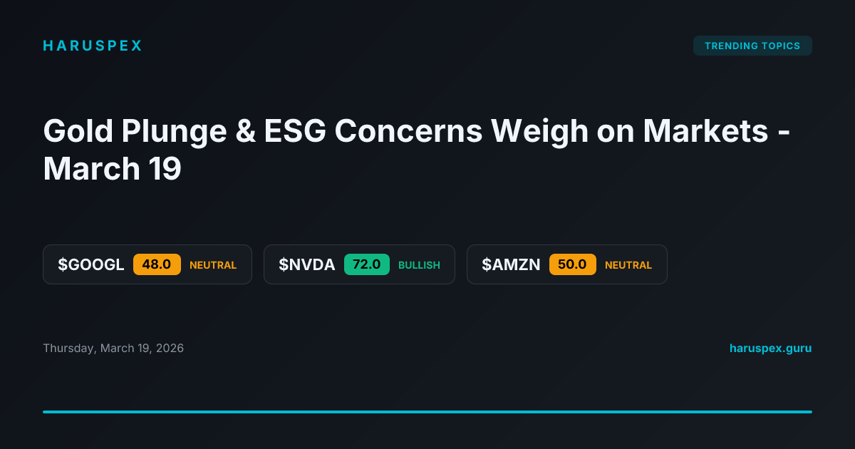 Gold Plunge & ESG Concerns Weigh on Markets - March 19