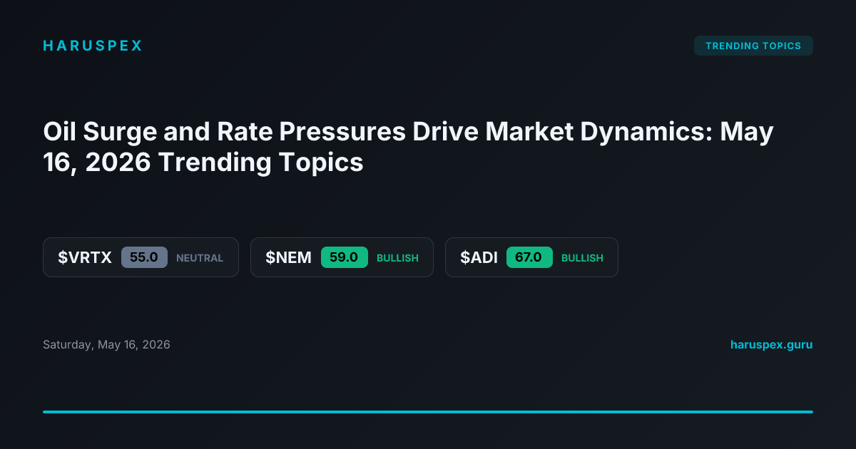 Oil Surge and Rate Pressures Drive Market Dynamics: May 16, 2026 Trending Topics