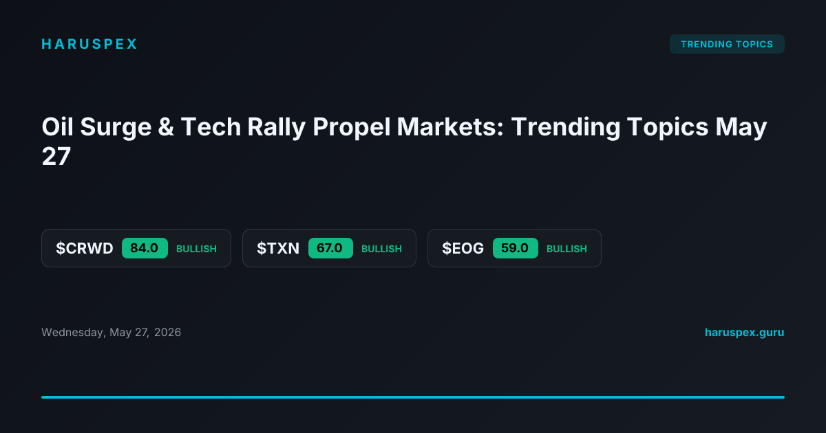 Oil Surge & Tech Rally Propel Markets: Trending Topics May 27