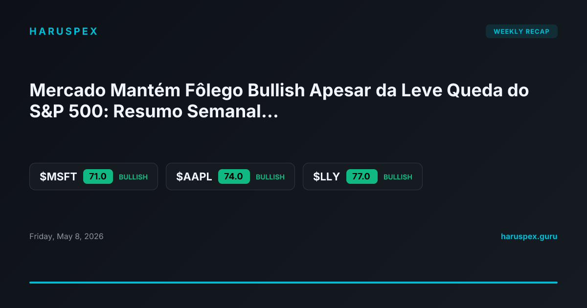 Mercado Mantém Fôlego Bullish Apesar da Leve Queda do S&P 500: Resumo Semanal 8 de Maio de 2026