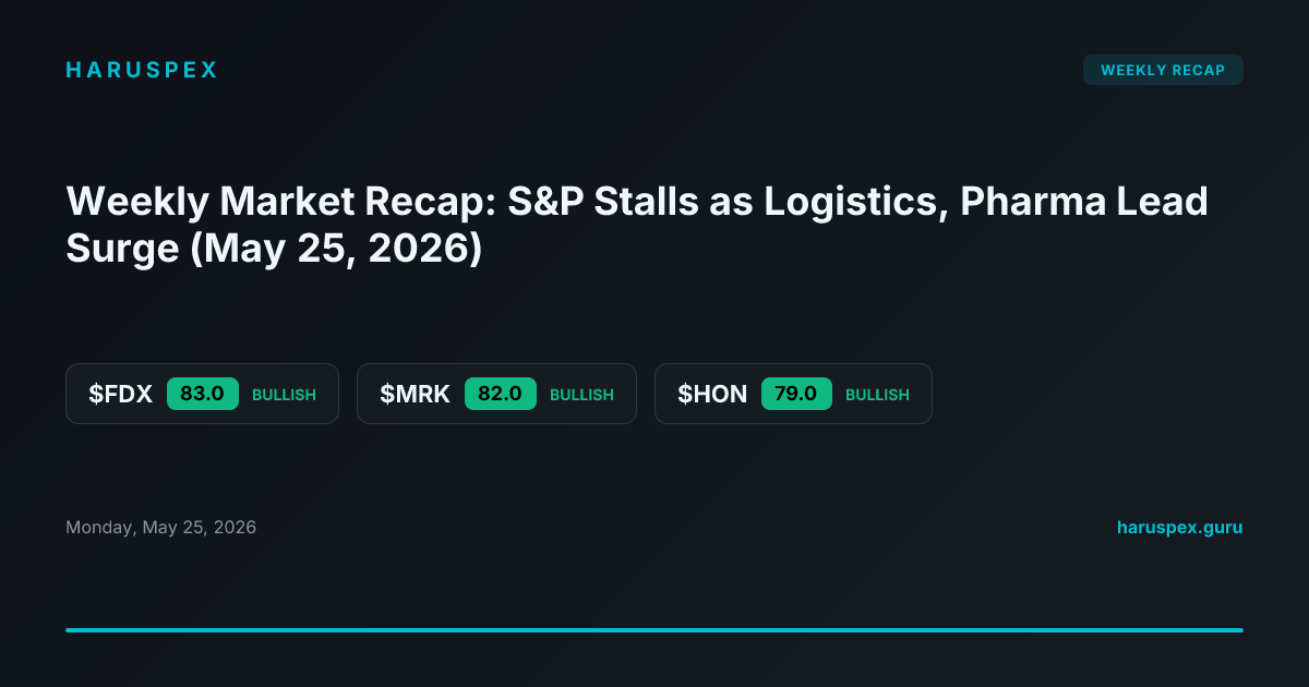 Weekly Market Recap: S&P Stalls as Logistics, Pharma Lead Surge (May 25, 2026)