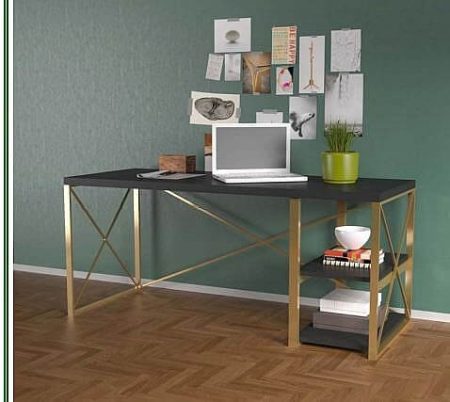 שולחן עבודה/סטודנט לבית ולמשרד עם מדפי צד