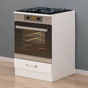 ארון שירות לתנור בנוי וכיריים צבע לבן