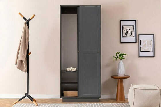 ארון בגדים 2 דלתות הזזה בצבע אפור מבית Twins Design