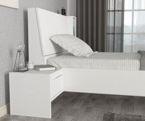 מיטת יחיד כולל שידת צד ומדפים לאיחסון Twins Design