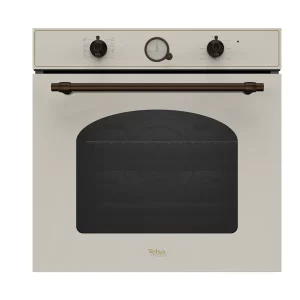 תנור בנוי 60 ס"מ סדרת TELSA-precision רטרו – קרם / שחור מט 400TS TSBI669-BK