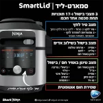 נינג’ה דגם NINJA SMART LID OL753 - שנתיים אחריות יבואן רשמי