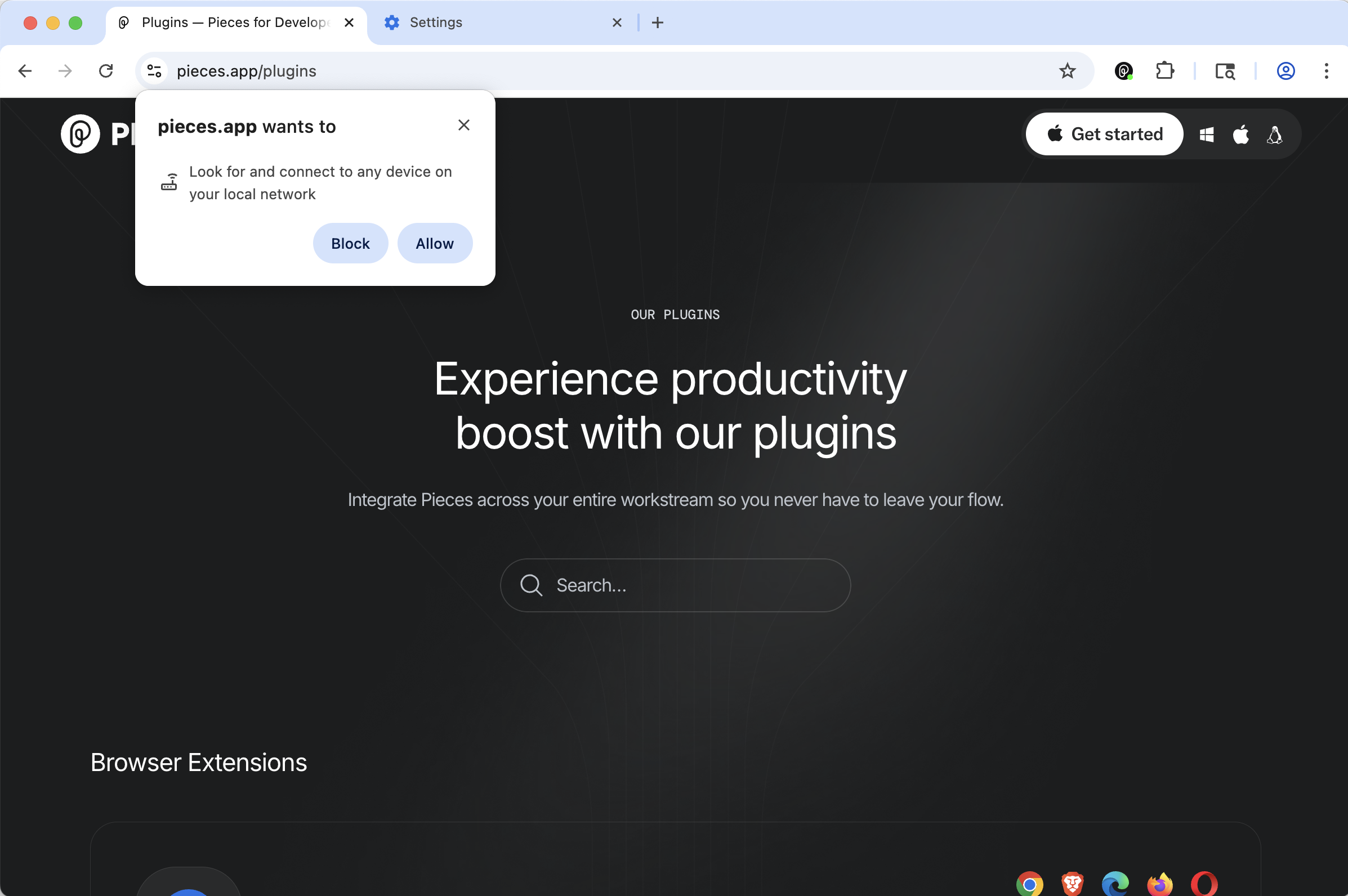 Local Host Popup - Chrome