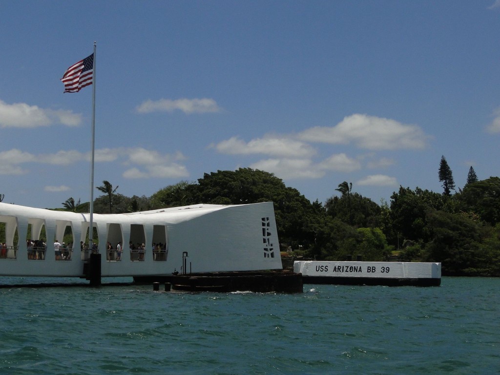 The USS Arizona visitors can view the site by boat.