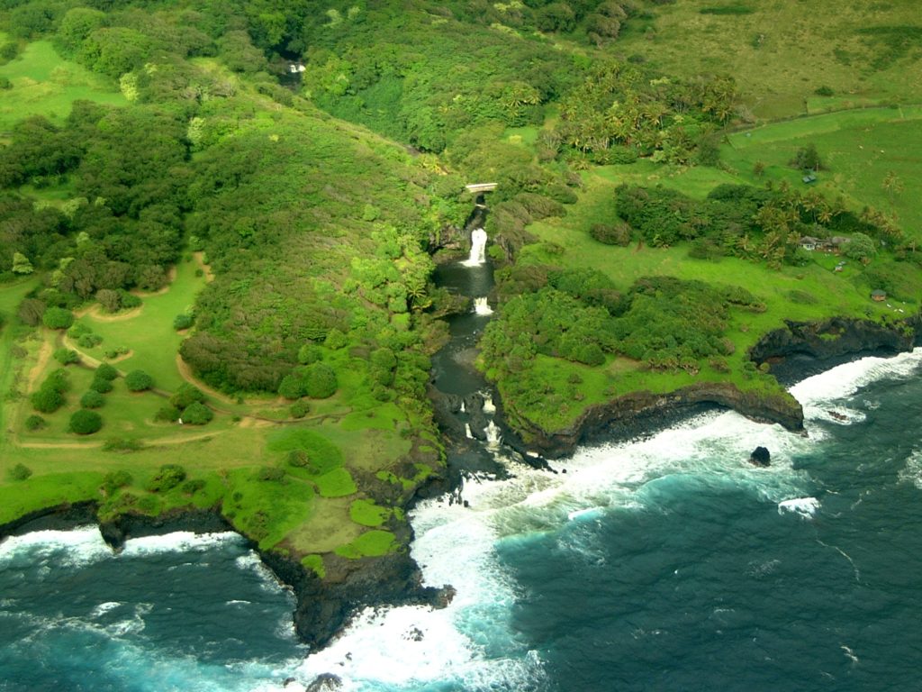 Seven Sacred Pools aerial