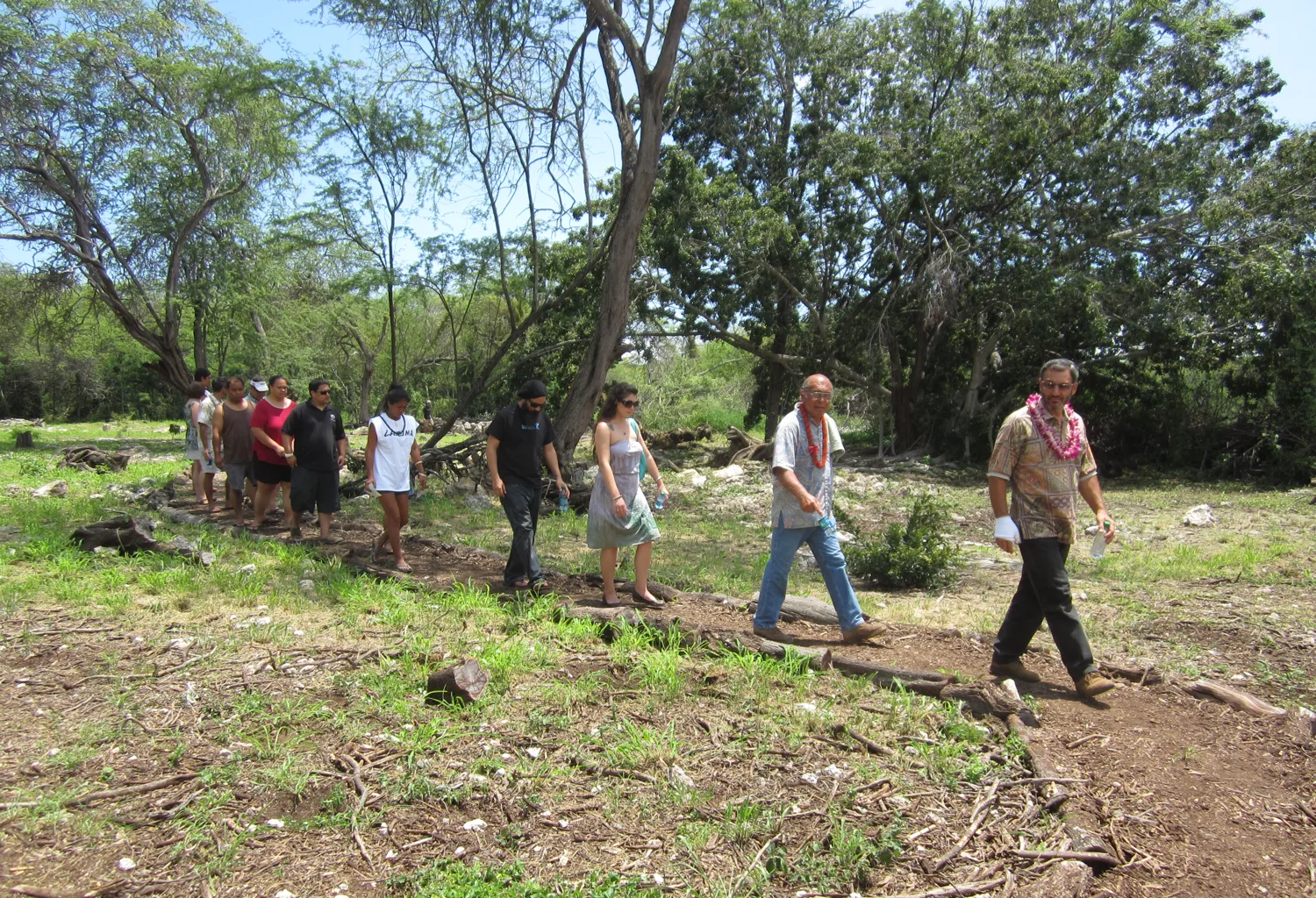 Visitors walking at Kalaeloa Heritage Park which teaches Hawaiian Culture