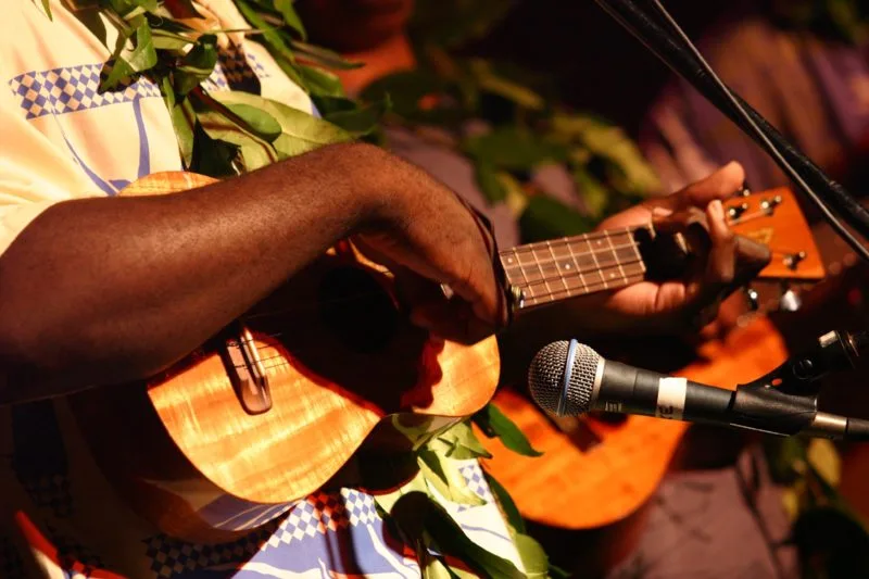 The ukulele is essential to Hawaiian music.