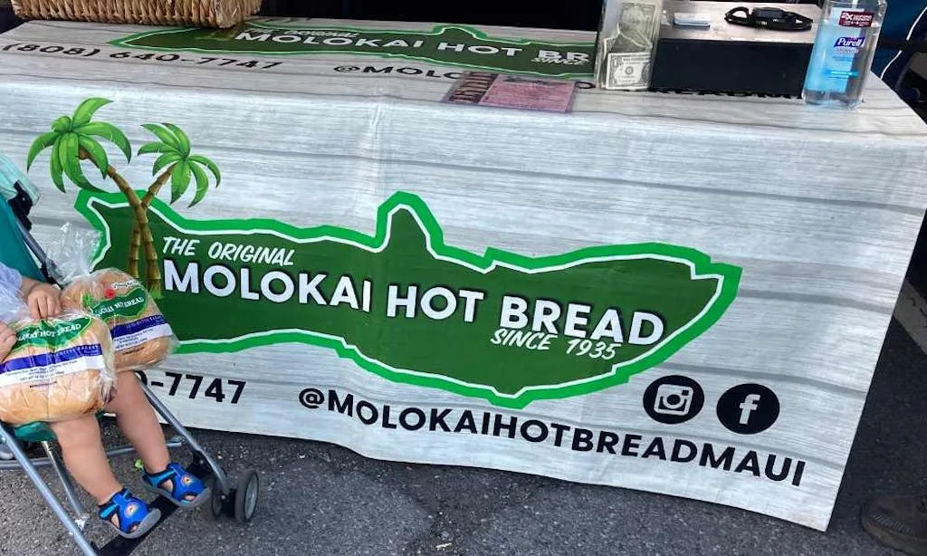 Look for the Molokai Hot Bread Logo on Molokai, Maui, and Big Island