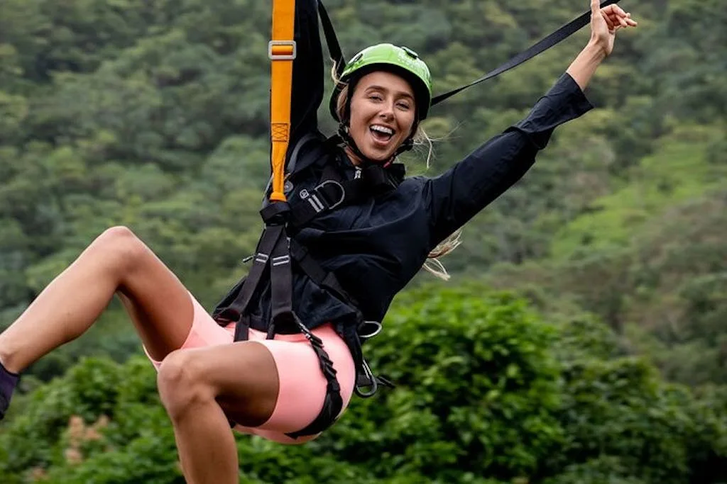 Zip lining at Kualoa Ranch
