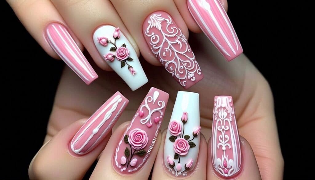 pink and white nail designs pink and white nail designs