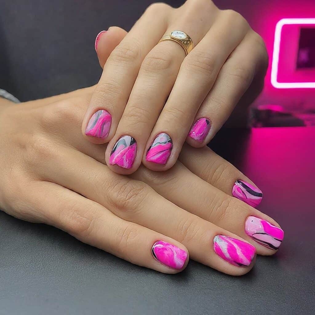 hot pink nail designs hot pink nail designs