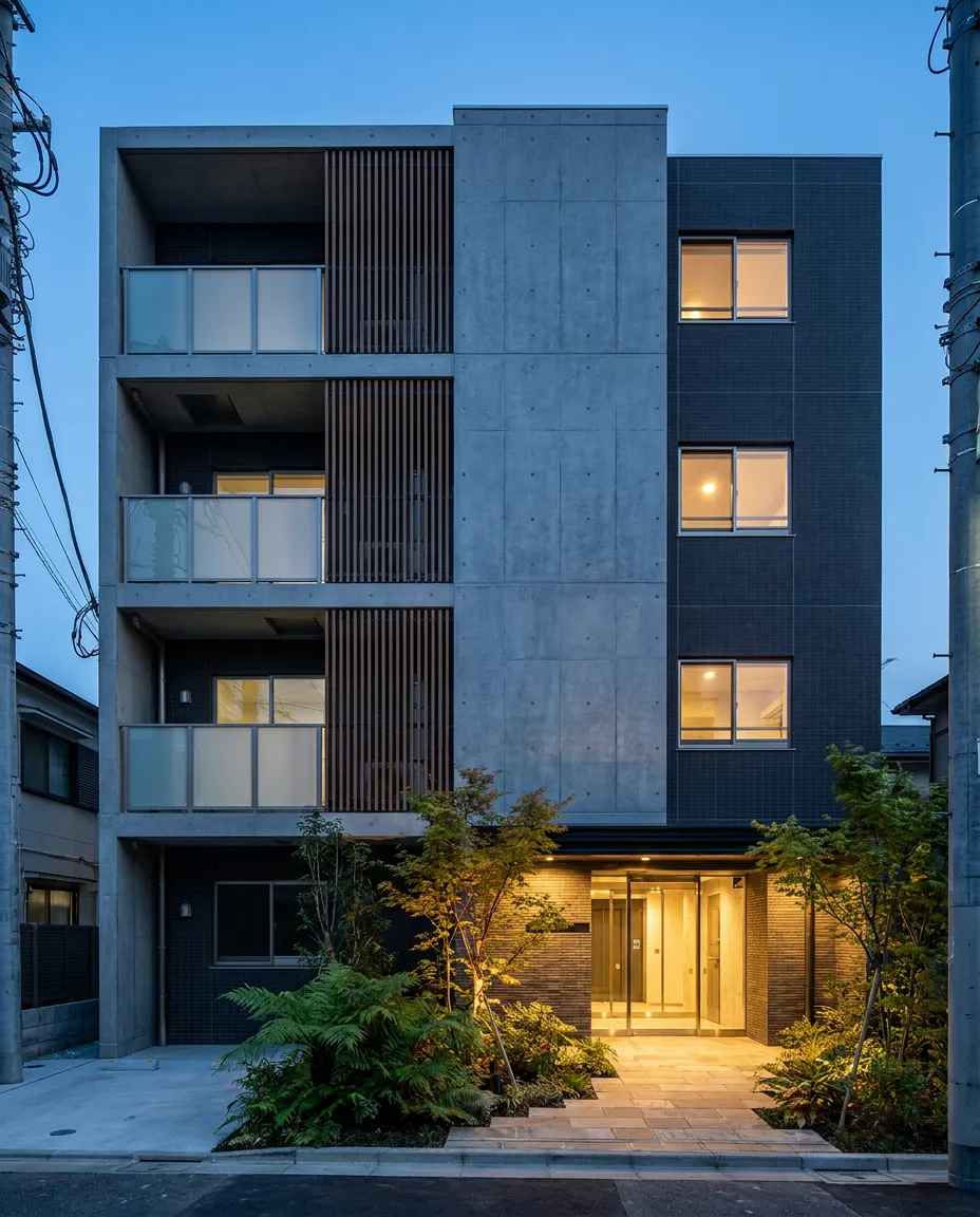 夕暮れの賃貸マンション