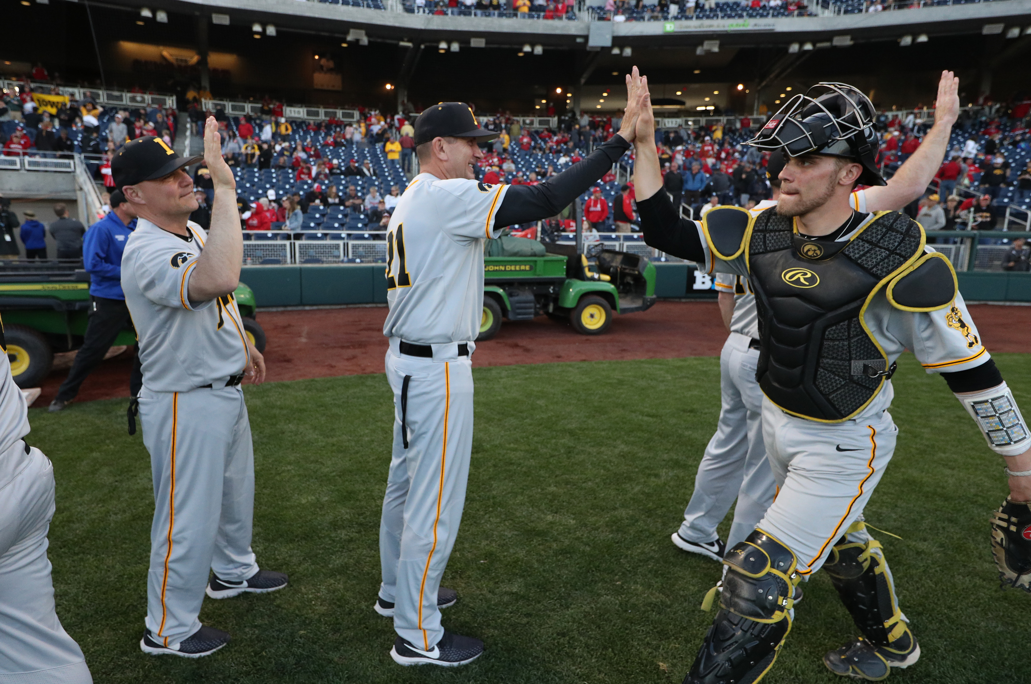 Iowa Hawkeyes head coach Rick Heller against the Indiana Hoosiers in the first round of the Big Ten Baseball Tournament Wednesday, May 22, 2019 at TD Ameritrade Park in Omaha, Neb. (Brian Ray/hawkeyesports.com)