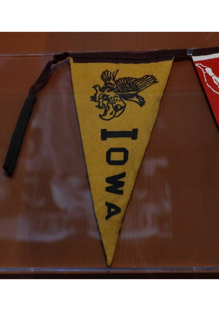 Iowa pennant at the College Football Hall of Fame.