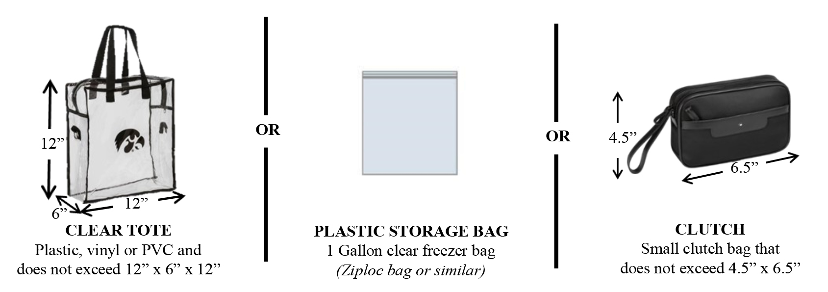 Carver Hawkeye Arena Clear Bag Policy