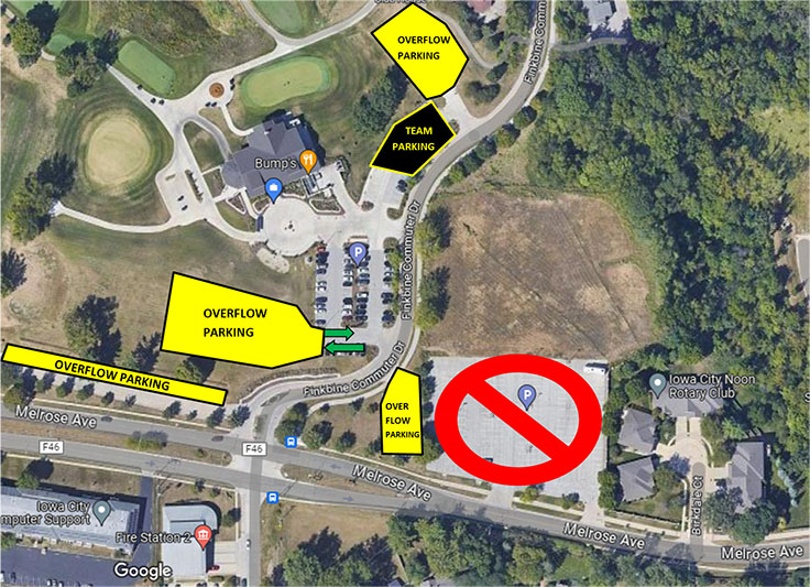 Parking diagram for Golf Invitational 