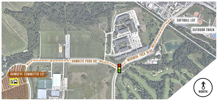 Directions to the Hawkeye Commuter Lot