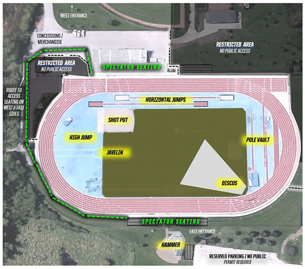 Overview map of the outdoor track