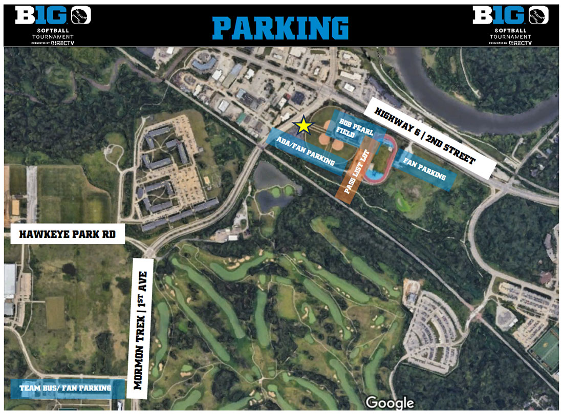 Parking locations shown on a map