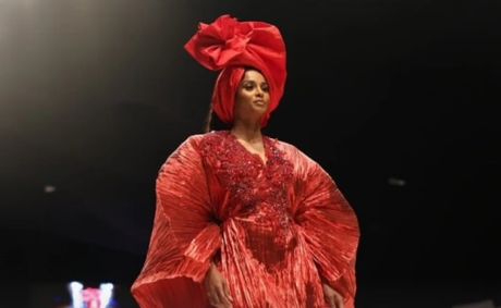 Hot In Lagos: Ciara Turns Heads In Striking Red Ensemble And Traditional Gele From Designer Fruche