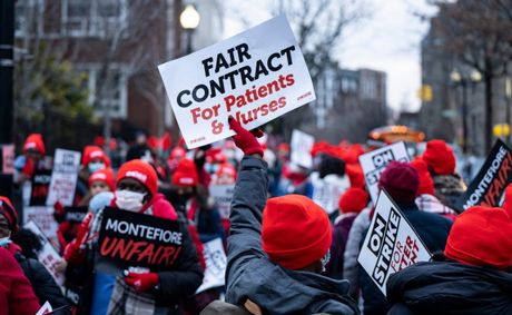 What forced 15,000 NYC nurses to strike this morning