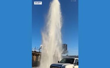 WATCH: Burst water main creates 'geyser' in San Diego
