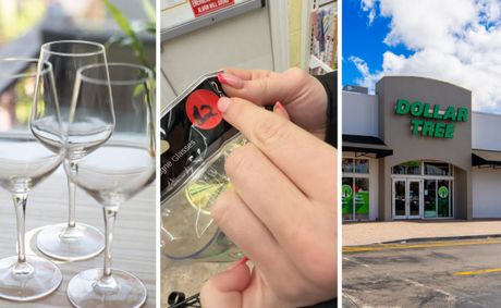 Woman notices $2 price tag on Dollar Tree champagne flutes. Then she peels back the sticker: ‘Dollar Tree is such a scam’