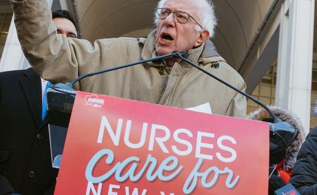 NYC Mayor Zohran Mamdani and US Sen. Bernie Sanders rally with nurses on ninth day of strike