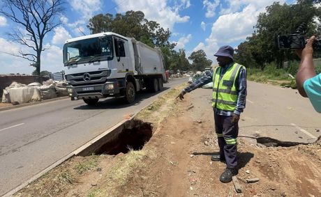 Sinkhole Sparks Safety Fears on Busy Johan Rissik Road